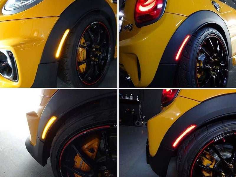iJDMTOY Smoked Lens Amber/Red Full LED Side Marker Light Kit Compatible With 2007-2013/14 MINI Cooper R55 R56 R57 R58 R59 R60 R61, Powered by Total 160-SMD LED, Replace OEM Sidemarker Lamps - Image 4